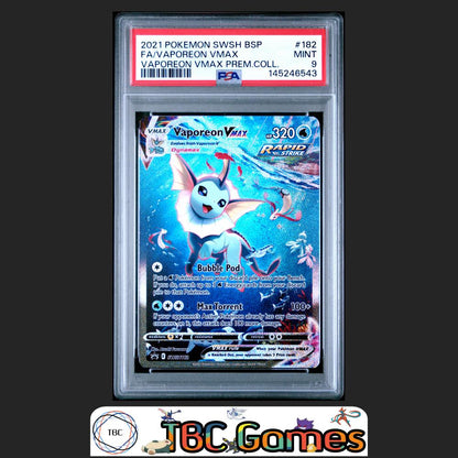 Vaporeon VMAX SWSH182 Premium Collection Promo PSA 9 Front