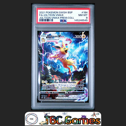 Jolteon VMAX SWSH184 Premium Collection Promo PSA 8 Front