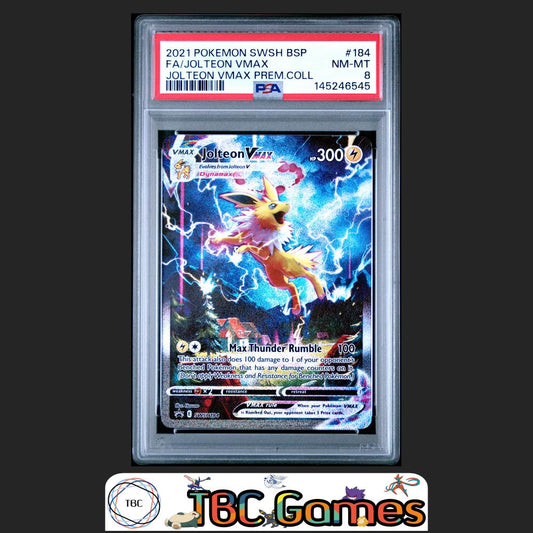 Jolteon VMAX SWSH184 Premium Collection Promo PSA 8 Front