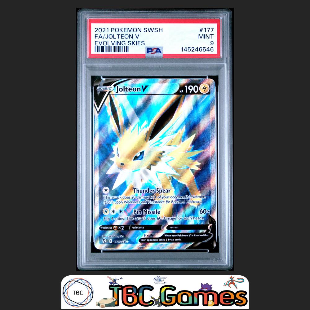 Jolteon V Evolving Skies 177/203 PSA 9 Front