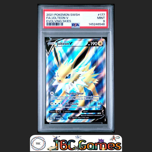 Jolteon V Evolving Skies 177/203 PSA 9 Front