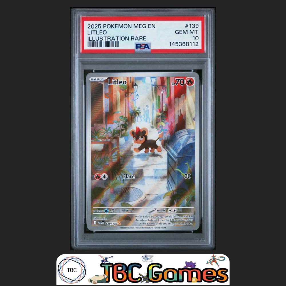 Litleo Pokemon Mega Evolution #139 Illustration Rare PSA 10 Front