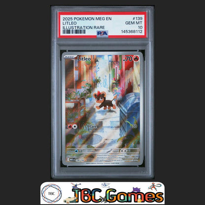 Litleo Pokemon Mega Evolution #139 Illustration Rare PSA 10 Front