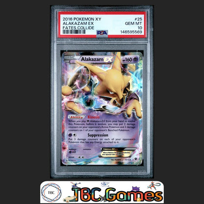 Alakazam EX Pokemon XY Fates Collide #25 PSA 10 Front