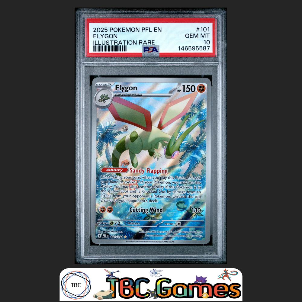 Flygon Pokemon Phantasmal Flames #101 Illustration Rare PSA 10 Front