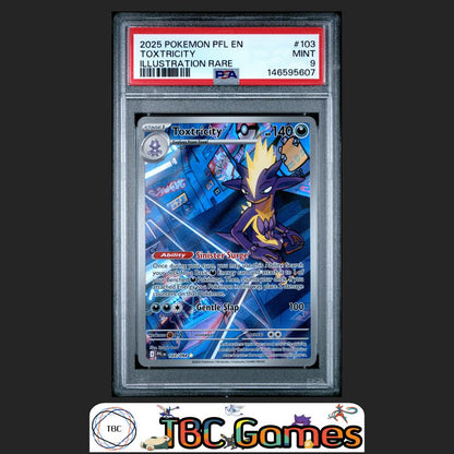 Toxtricity Pokemon Phantasmal Flames #103 Illustration Rare PSA 9 Front