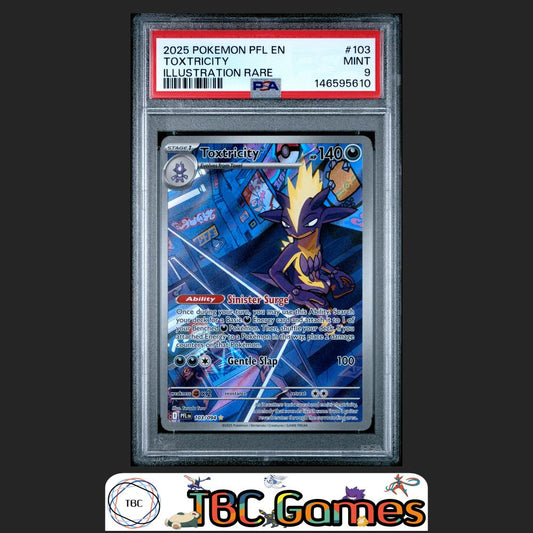 Toxtricity Pokemon Phantasmal Flames #103 Illustration Rare PSA 9 Front