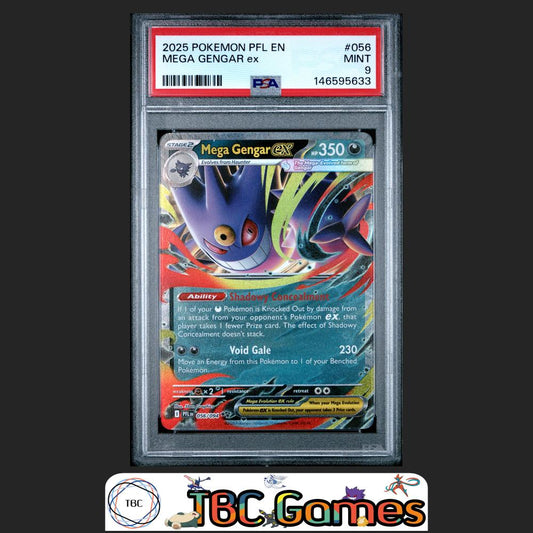 Mega Gengar Ex Pokemon Phantasmal Flames #056 PSA 9 Front
