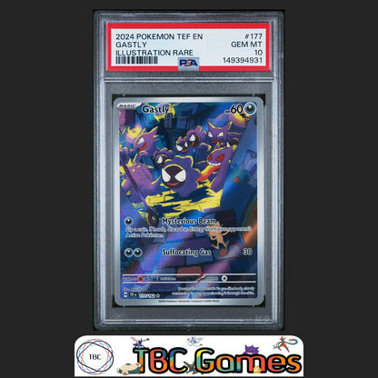 Gastly Pokemon Temporal Forces #177 Illustration Rare PSA 10 Front