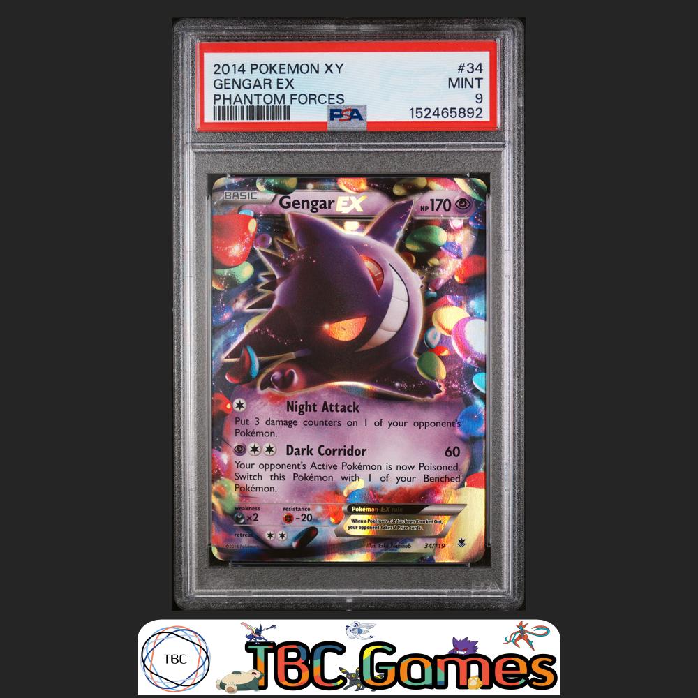 Gengar EX Pokemon XY Phantom Forces #34 PSA 9 Front