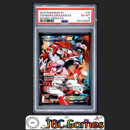 Team Magmas Groudon EX Pokemon Double Crisis #15 PSA 6 Front