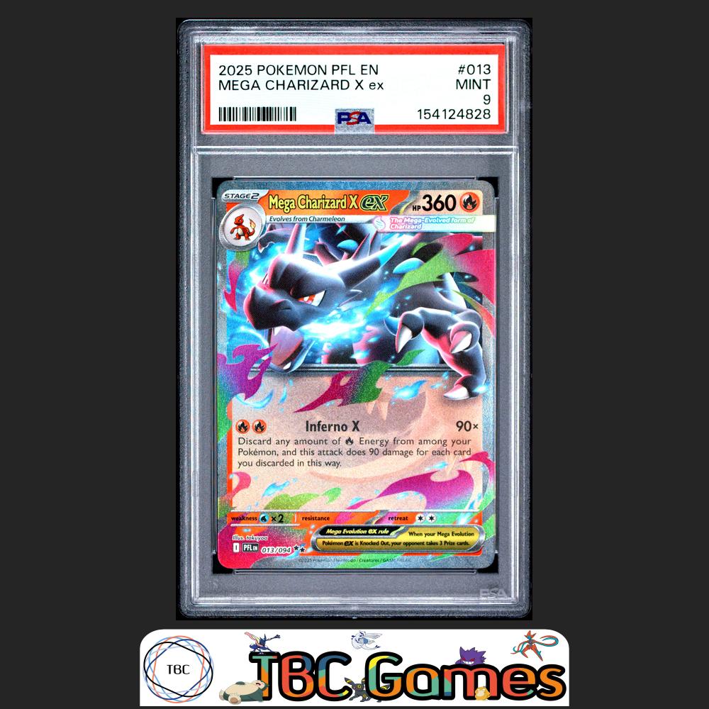 Mega Charizard X ex Pokemon Phantasmal Flames #013 PSA 9 Front
