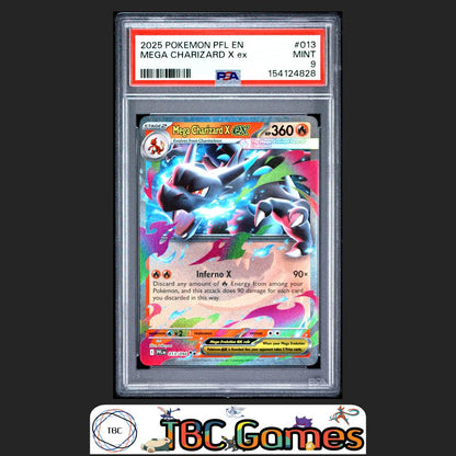 Mega Charizard X ex Pokemon Phantasmal Flames #013 PSA 9 Front