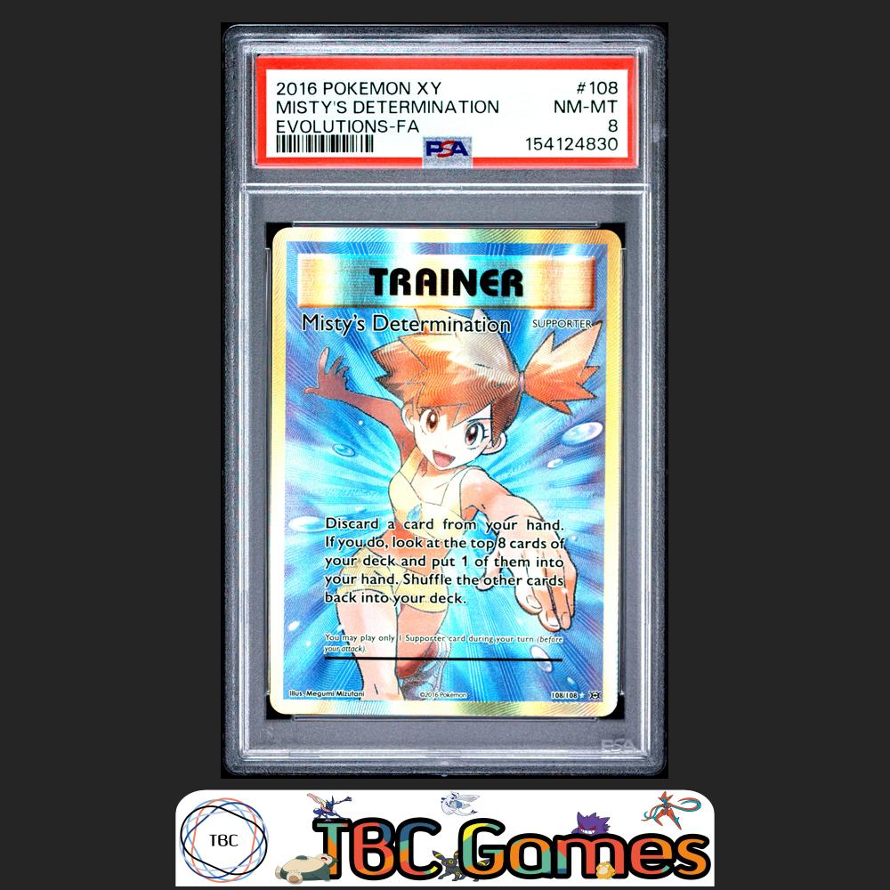 Misty's Determination Pokemon Evolutions #108 PSA 8 Front