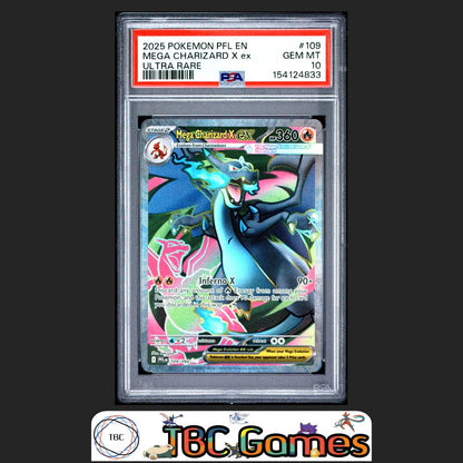 Mega Charizard X ex Pokemon Phantasmal Flames #109 Ultra Rare PSA 10 Front
