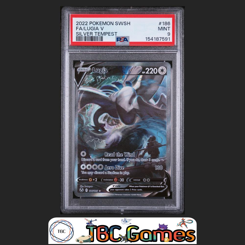 Lugia V Sword & Shield Silver Tempest #186 PSA 9 Front