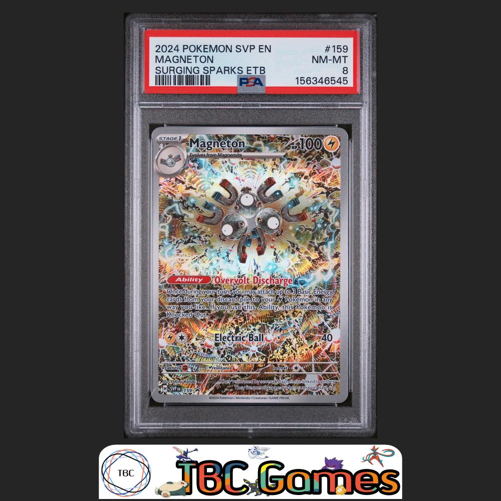 Magneton Sv Black Star Promo #159 Surging Sparks ETB PSA 8 Front