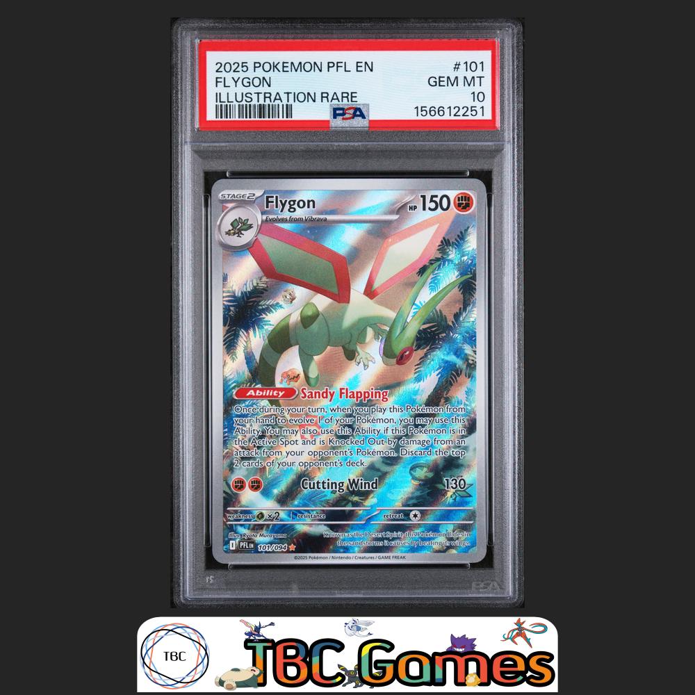 Flygon Pokemon Phantasmal Flames #101 Illustration Rare PSA 10 Front