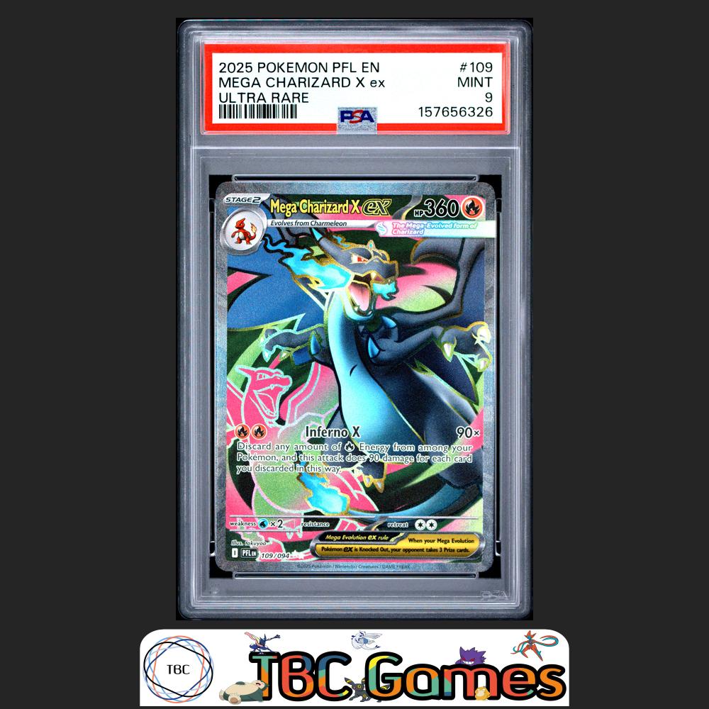 Mega Charizard X ex Pokemon Phantasmal Flames #109 Ultra Rare PSA 9 Front