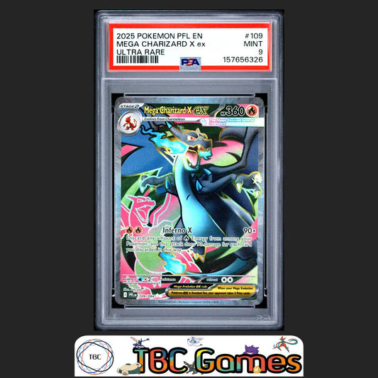 Mega Charizard X ex Pokemon Phantasmal Flames #109 Ultra Rare PSA 9 Front