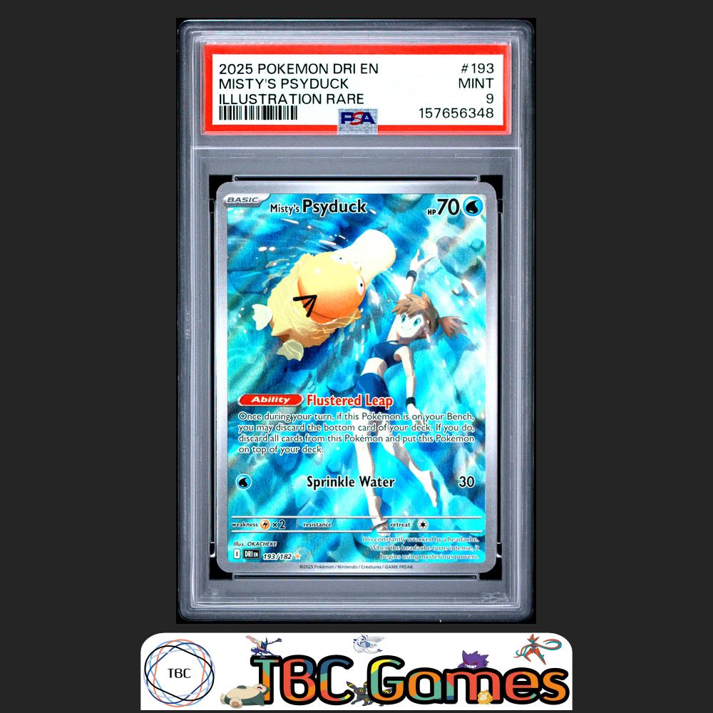 Misty's Psyduck Pokemon Destined Rivals #193 Illustration Rare PSA 9 Front