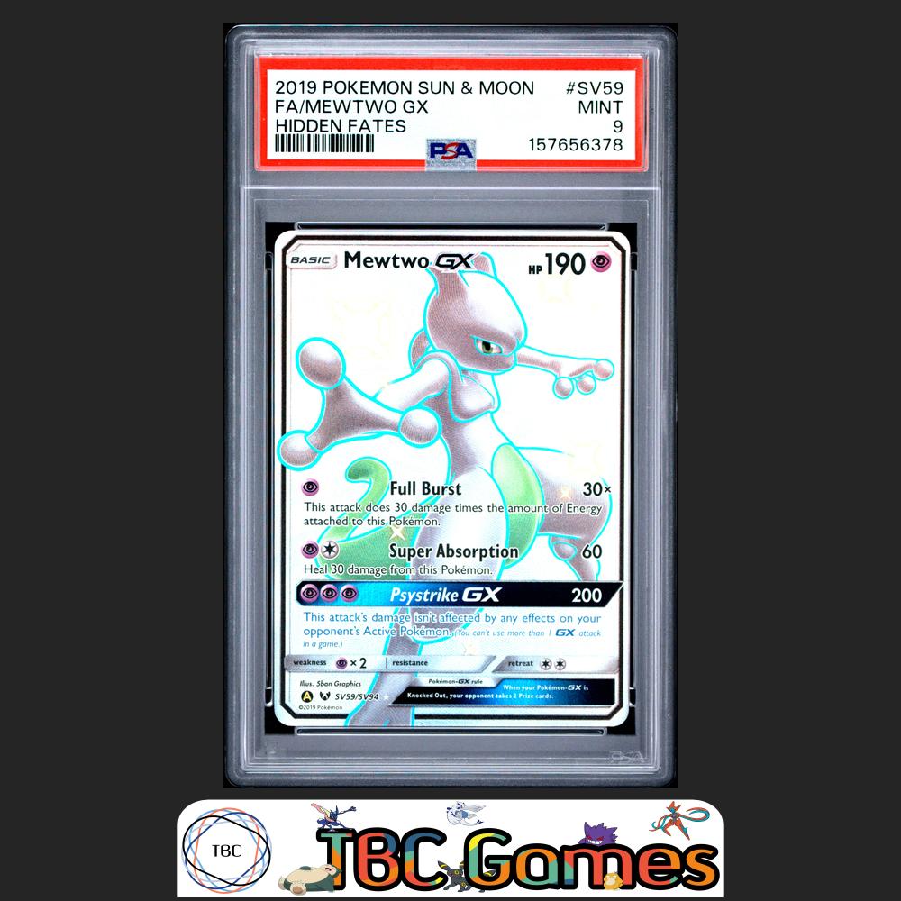 Mewtwo GX Pokemon Hidden Fates #SV59 PSA 9 Front