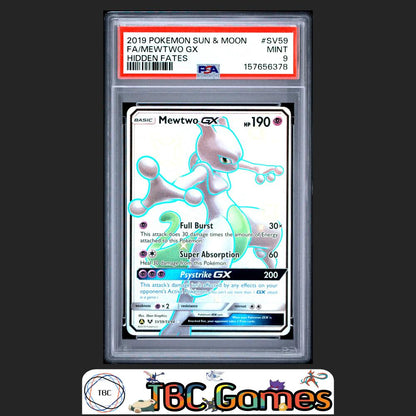 Mewtwo GX Pokemon Hidden Fates #SV59 PSA 9 Front
