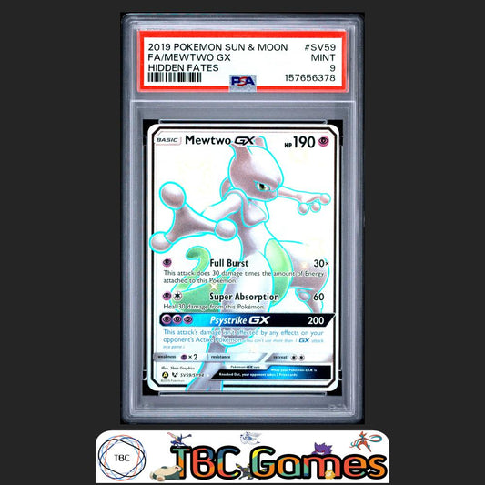 Mewtwo GX Pokemon Hidden Fates #SV59 PSA 9 Front