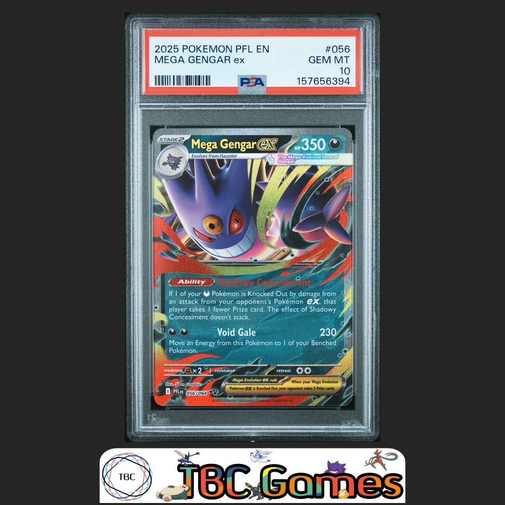 Mega Gengar ex Pokemon Phantasmal Flames #056 PSA 10 Front