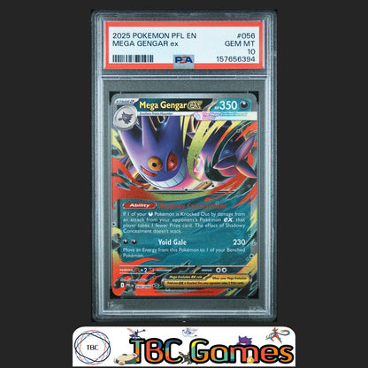 Mega Gengar ex Pokemon Phantasmal Flames #056 PSA 10 Front