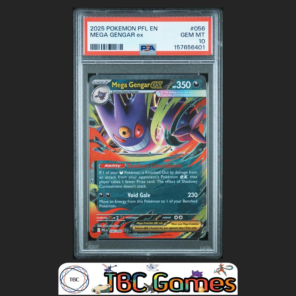 Mega Gengar ex Pokemon Phantasmal Flames #056 PSA 10 Front