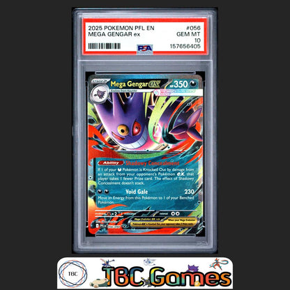 Mega Gengar ex Pokemon Phantasmal Flames #056 PSA 10 Front