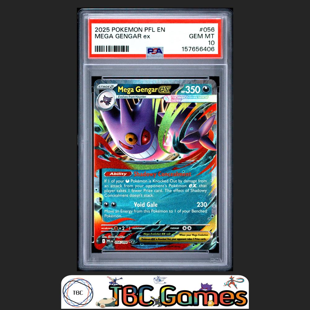 Mega Gengar ex Pokemon Phantasmal Flames #056 PSA 10 Front
