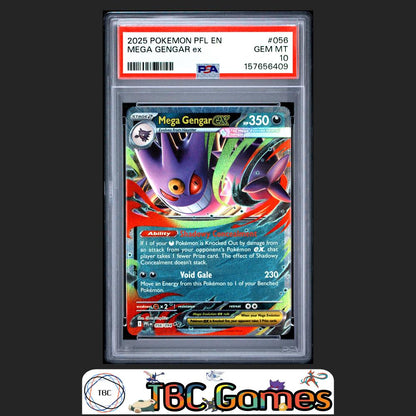 Mega Gengar ex Pokemon Phantasmal Flames #056 PSA 10 Front