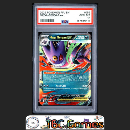 Mega Gengar ex Pokemon Phantasmal Flames #056 PSA 10 Front