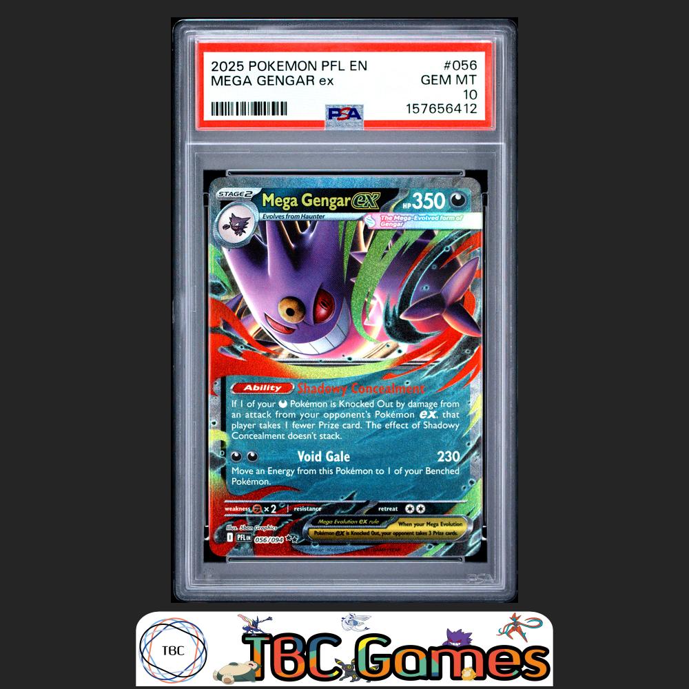 Mega Gengar ex Pokemon Phantasmal Flames #056 PSA 10 Front