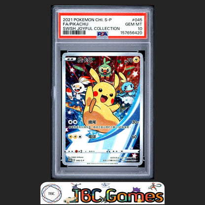 Pikachu Joyful Collection Pokemon Chinese Promo #045 SWSH PSA 10 Front
