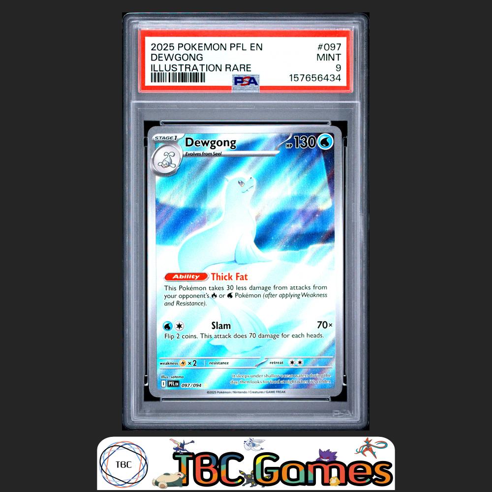 Dewgong Pokemon Phantasmal Flames #097 Illustration Rare PSA 9 Front