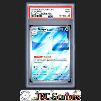 Dewgong Pokemon Phantasmal Flames #097 Illustration Rare PSA 9 Front