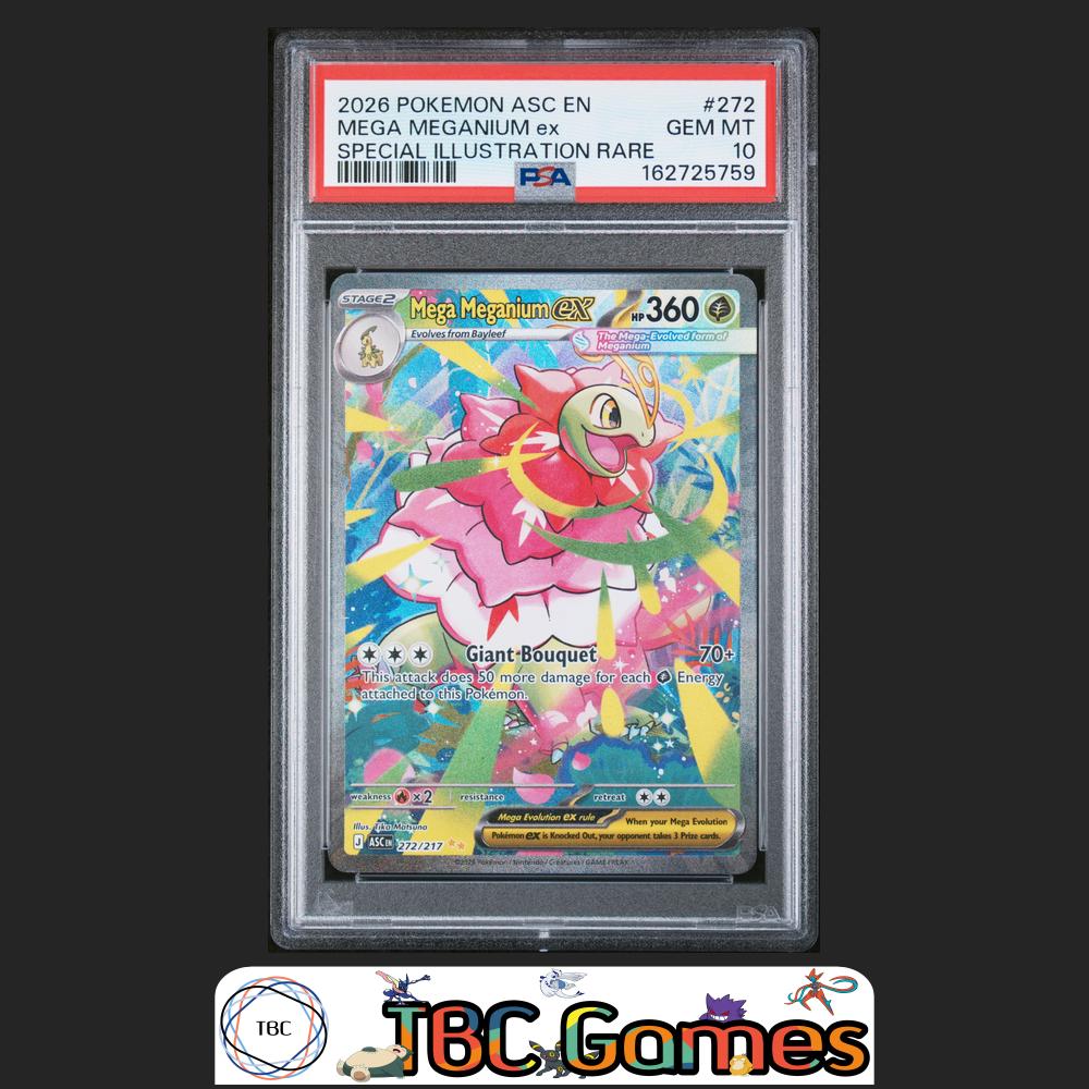 Mega Meganium ex Pokemon Ascended Heroes #272 Special Illustration Rare PSA 10 Front