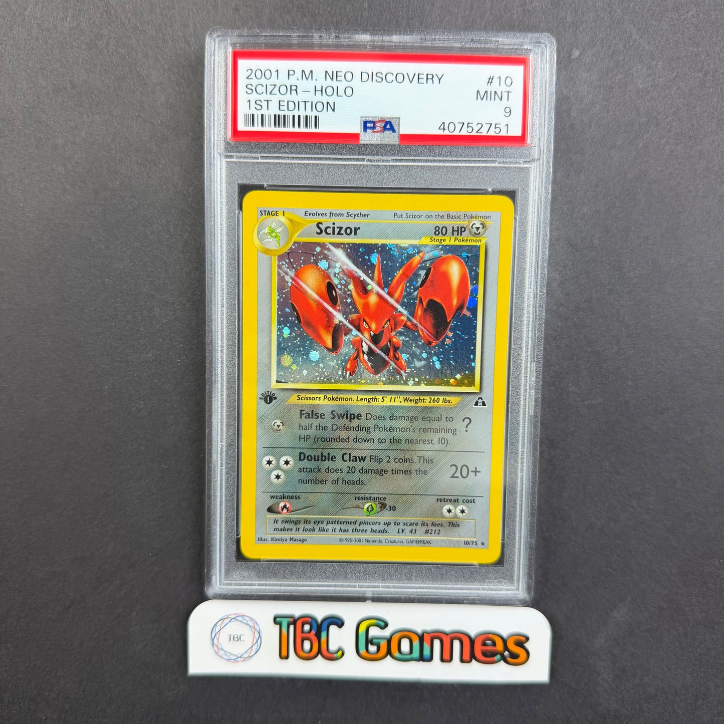 Scizor Neo Discovery 1st Edition Holo PSA 9