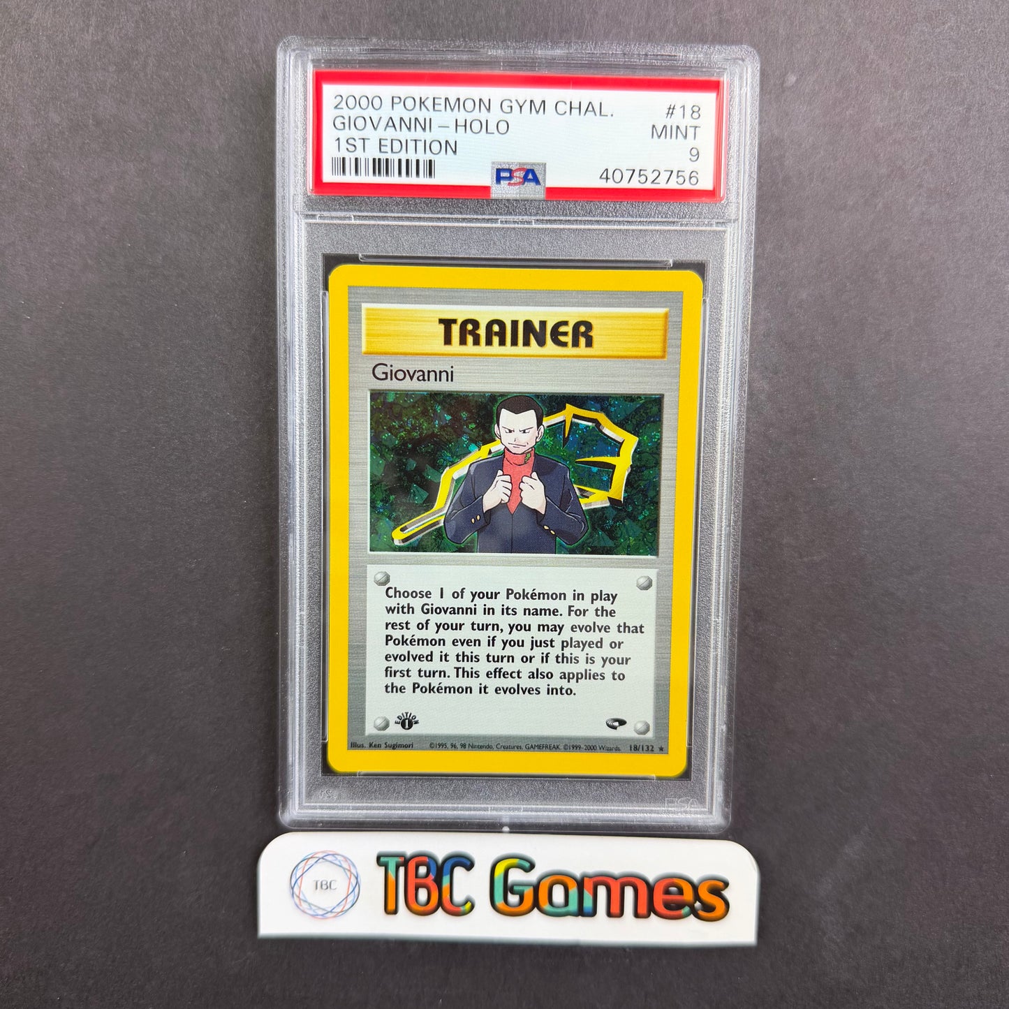 Giovanni Gym Challenge 1st Edition Holo PSA 9