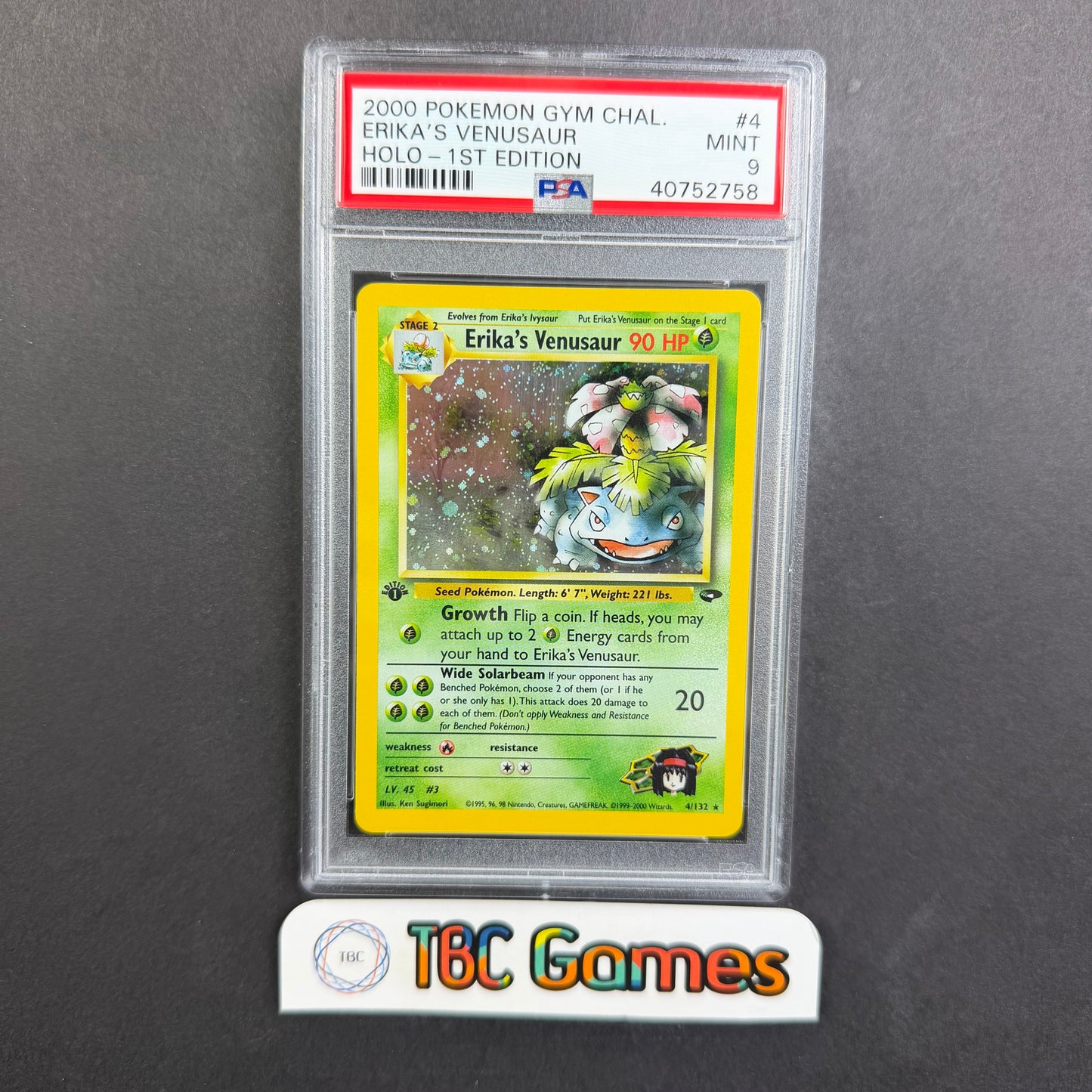 Erika's Venusaur Gym Challenge 1st Edition Holo PSA 9