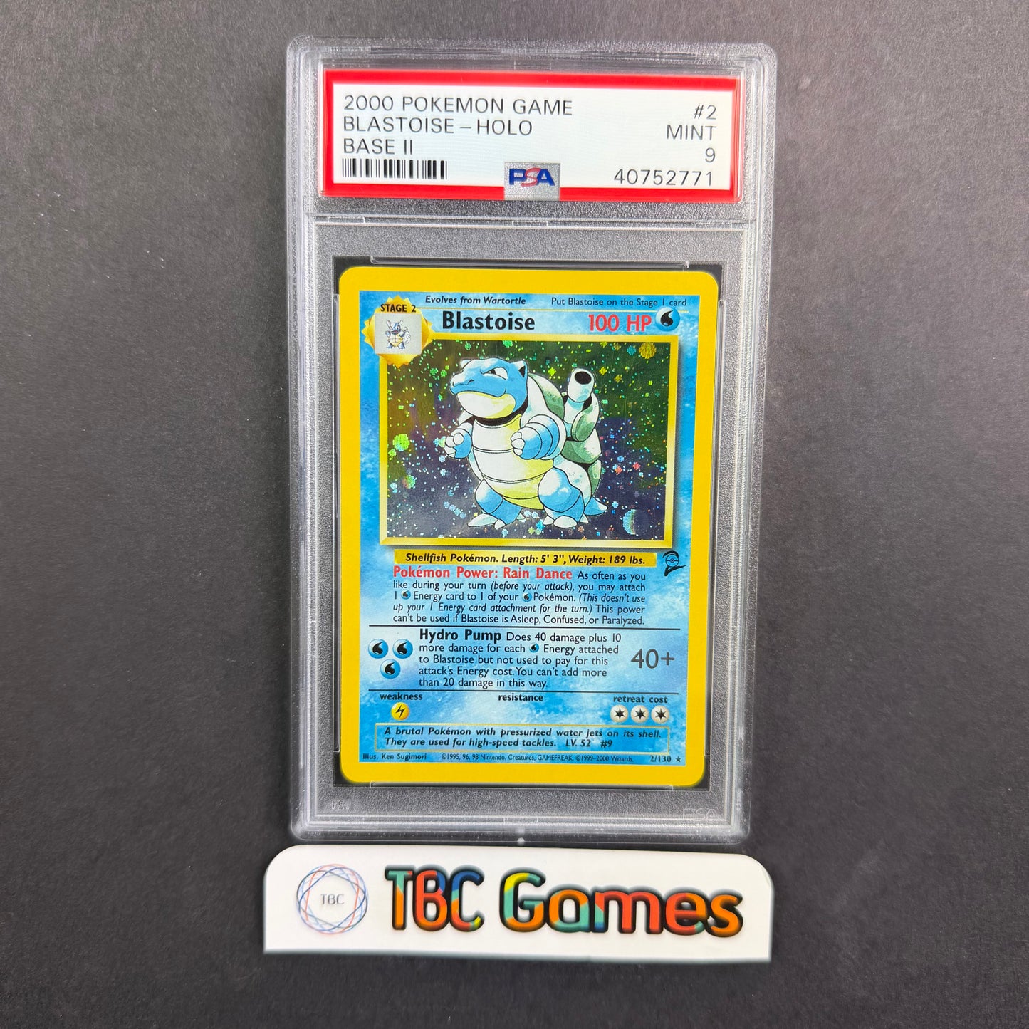 Blastoise Base Set 2 Holo PSA 9