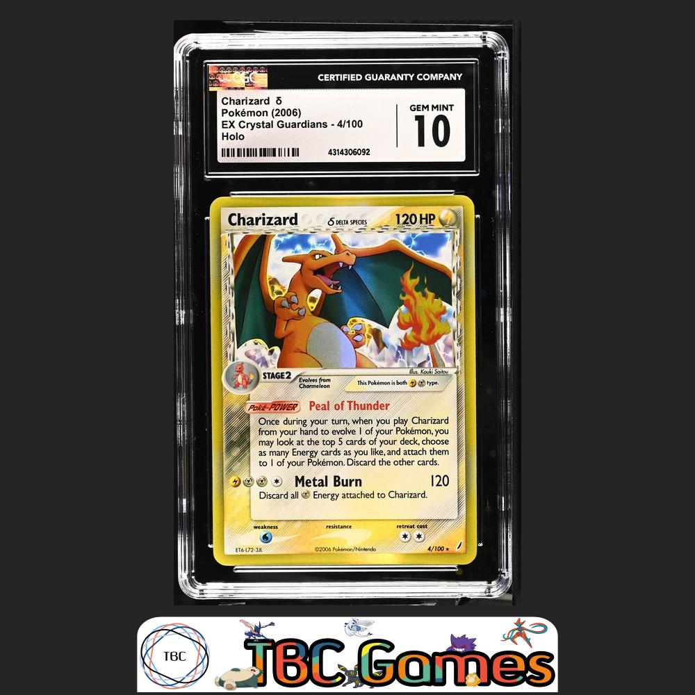 Charizard ex Crystal Guardians #4 Holo CGC 10 Front