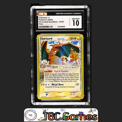 Charizard ex Crystal Guardians #4 Holo CGC 10 Front