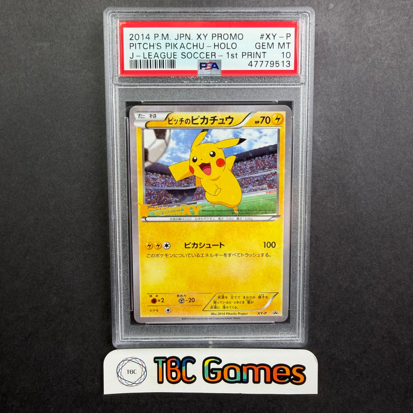 Pitch's Pikachu J League Soccer XY Promo 1st Print Japanese PSA 10