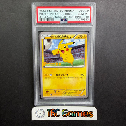 Pitch's Pikachu J League Soccer XY Promo 1st Print Japanese PSA 10