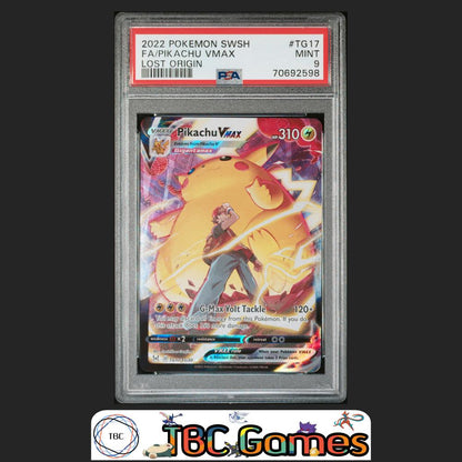 Pikachu VMAX Pokemon Sword & Shield Lost Origin #TG17 PSA 9 Front