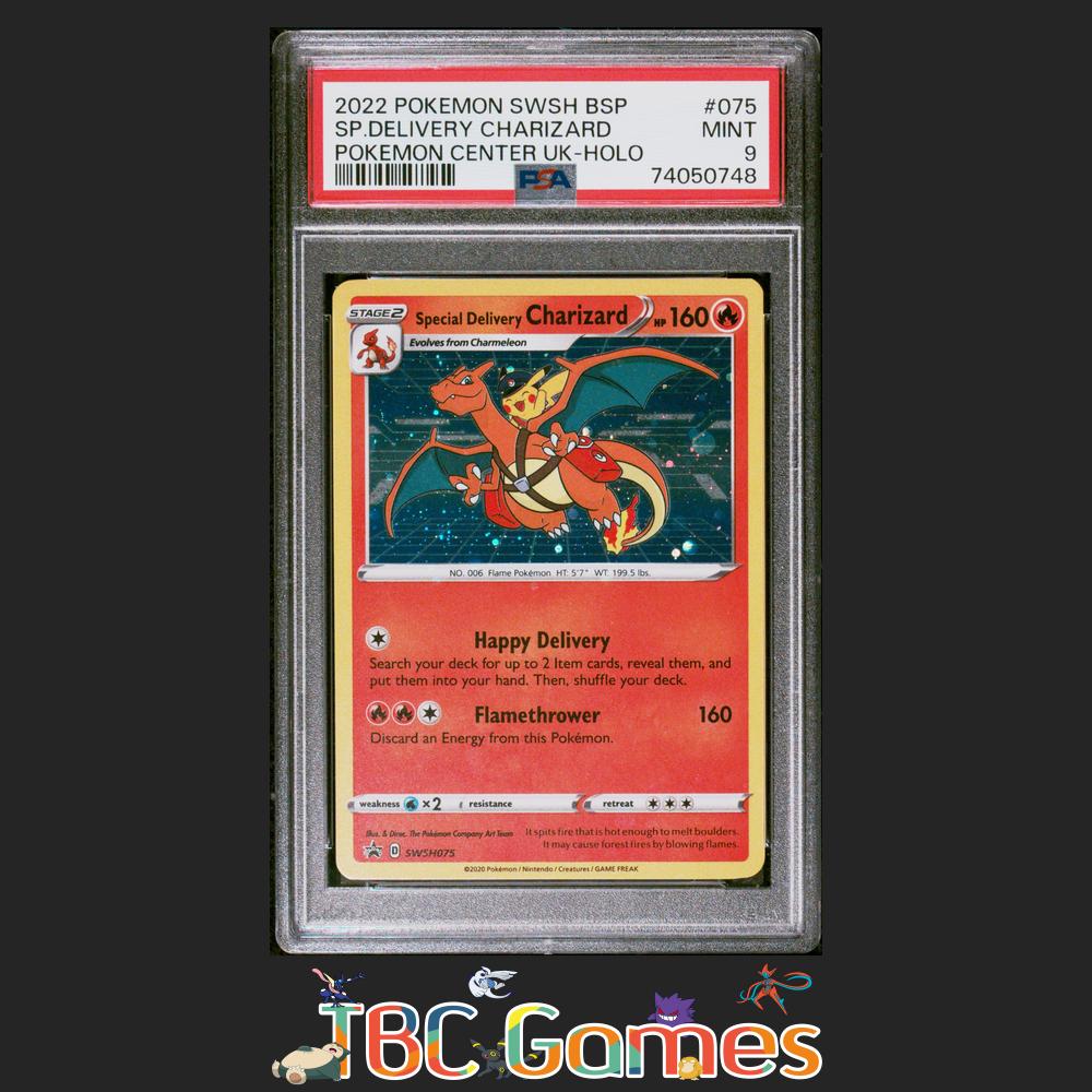 Special Delivery Charizard Swsh Black Star Promo #075 Center Uk PSA 9